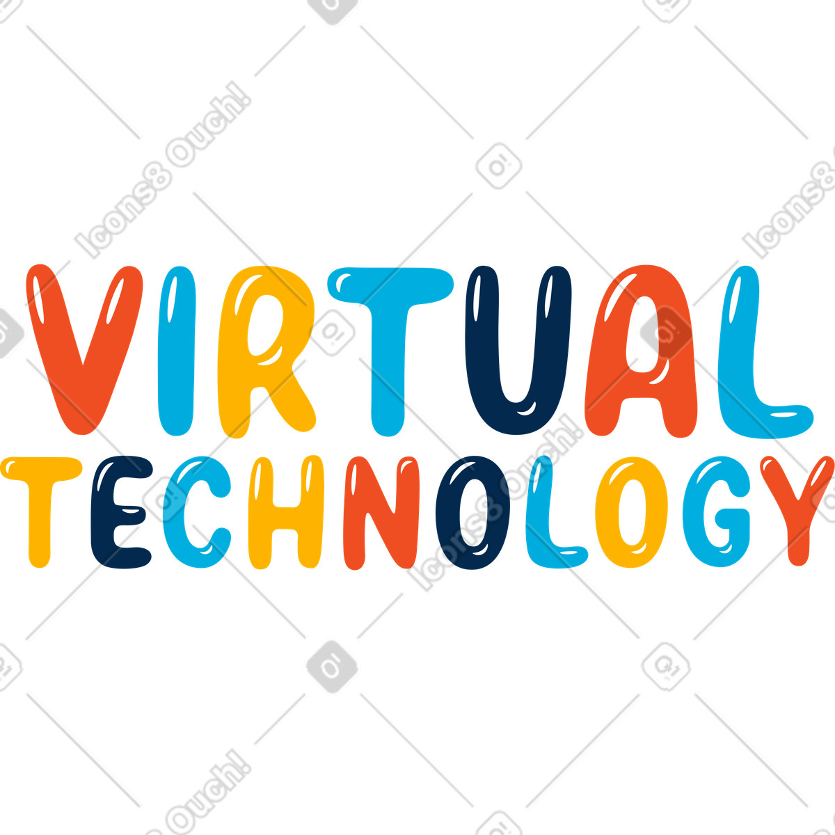 Flame 스타일의 Lettering virtual technology 일러스트레이션 PNG, SVG 다운로드