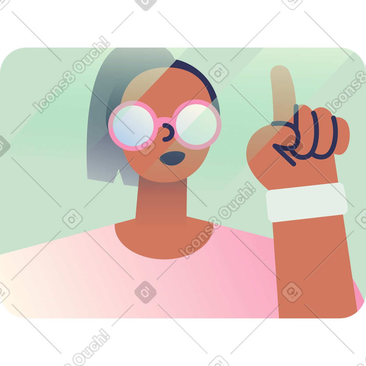 Girl in the dialog box illustration Beam style download PNG, SVG