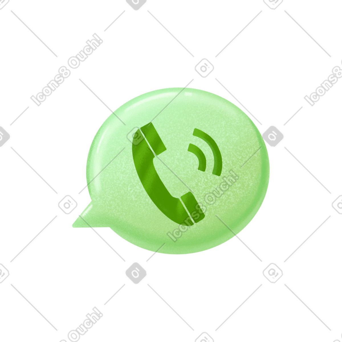 Иллюстрация Green bubble with phone handset в стиле Smart — скачать в форматах PNG, SVG