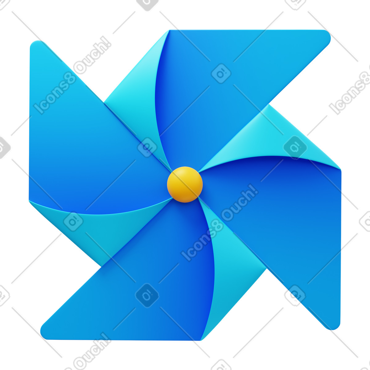 下载 3D Fluency 风格的 Pinwheel 插画，支持 PNG、SVG 格式