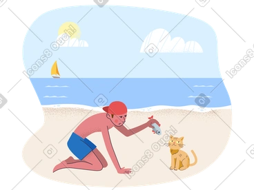 Not every cat likes fish PNG, SVG