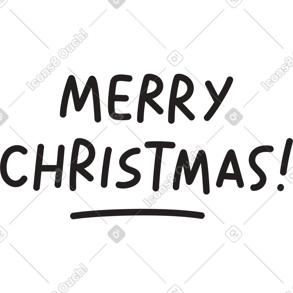 Testo buon natale lettering disegnato a mano illustrazione in stile Little scarica in PNG, SVG