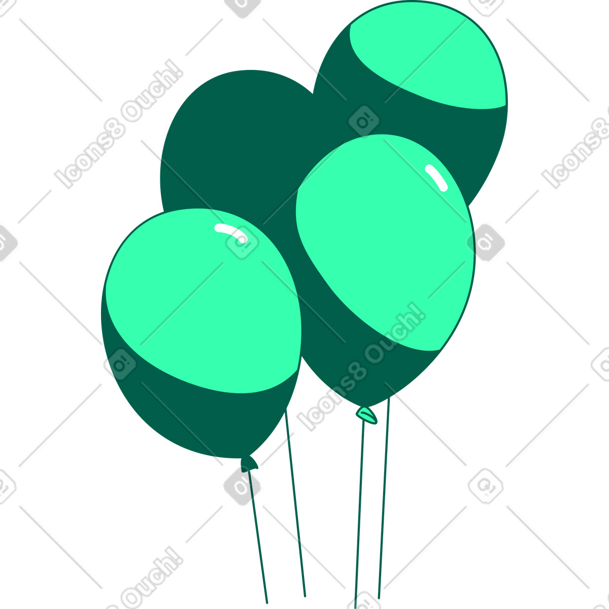 Luftballons-Illustration im Storyline-Stil als Download in PNG, SVG