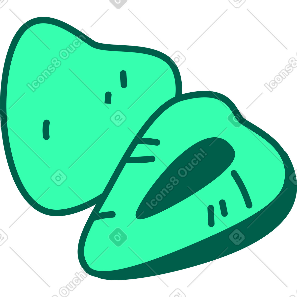 Cut strawberry illustration in Storyline style download in PNG, SVG