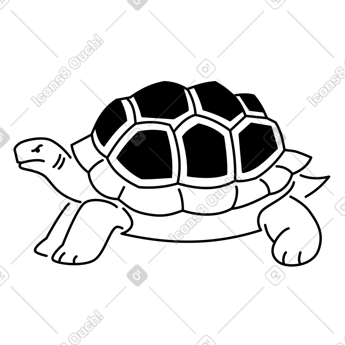 Turtle illustration in Transistor style download in PNG, SVG