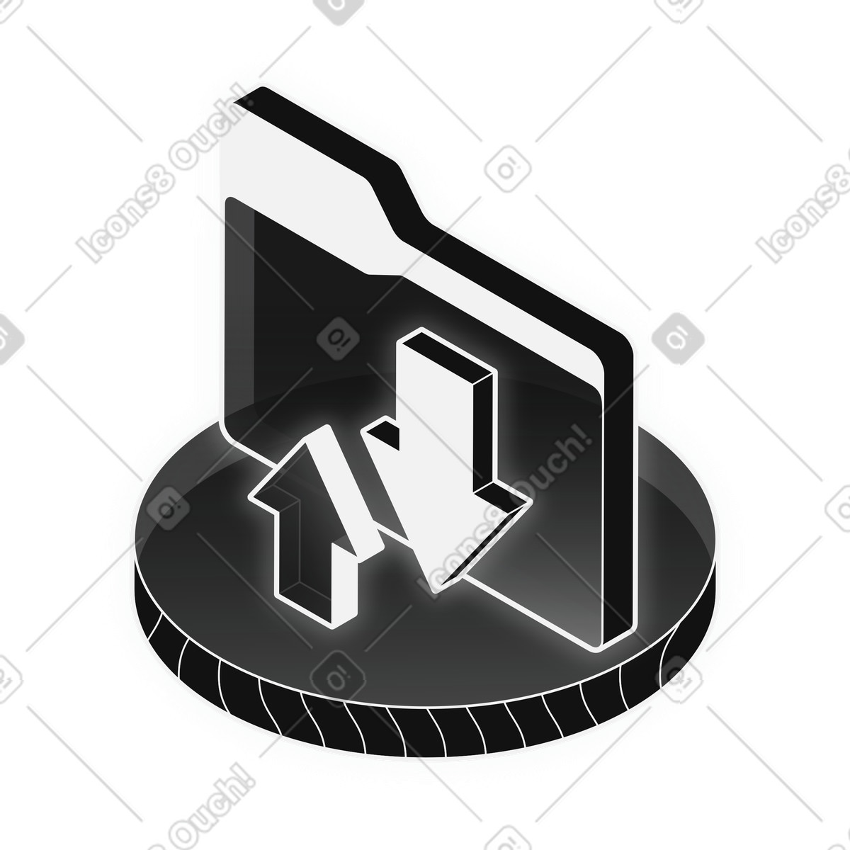 File Sync, Data Exchange, Folder Management illustration in Inverse style download in PNG, SVG