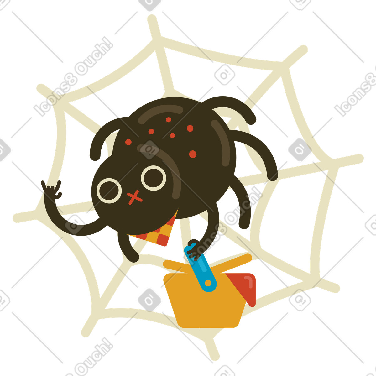 Illustration Pique-nique de l'araignée dans le style Arabica à télécharger aux formats PNG, SVG