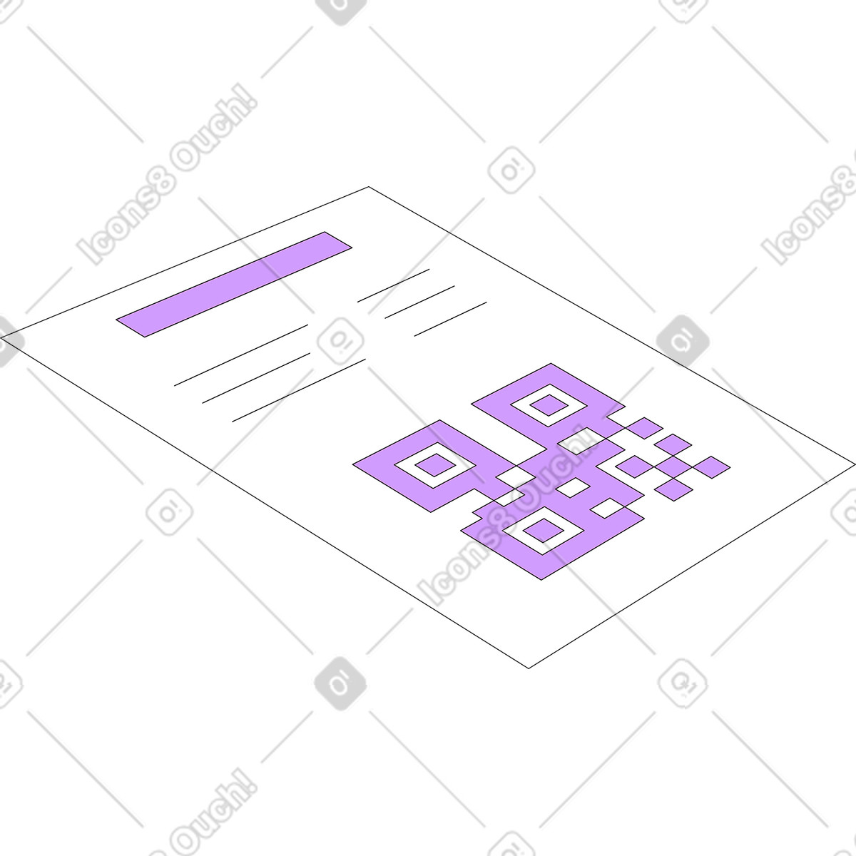 Иллюстрация Чек с qr-кодом в стиле Pop — скачать в форматах PNG, SVG