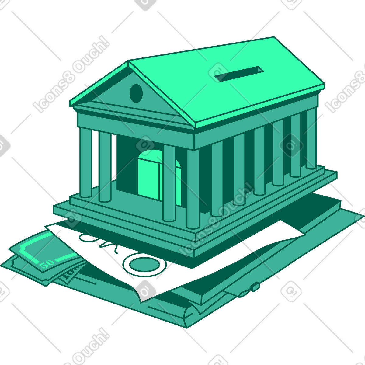 Stapel von bankobjekten-Illustration im Storyline-Stil als Download in PNG, SVG