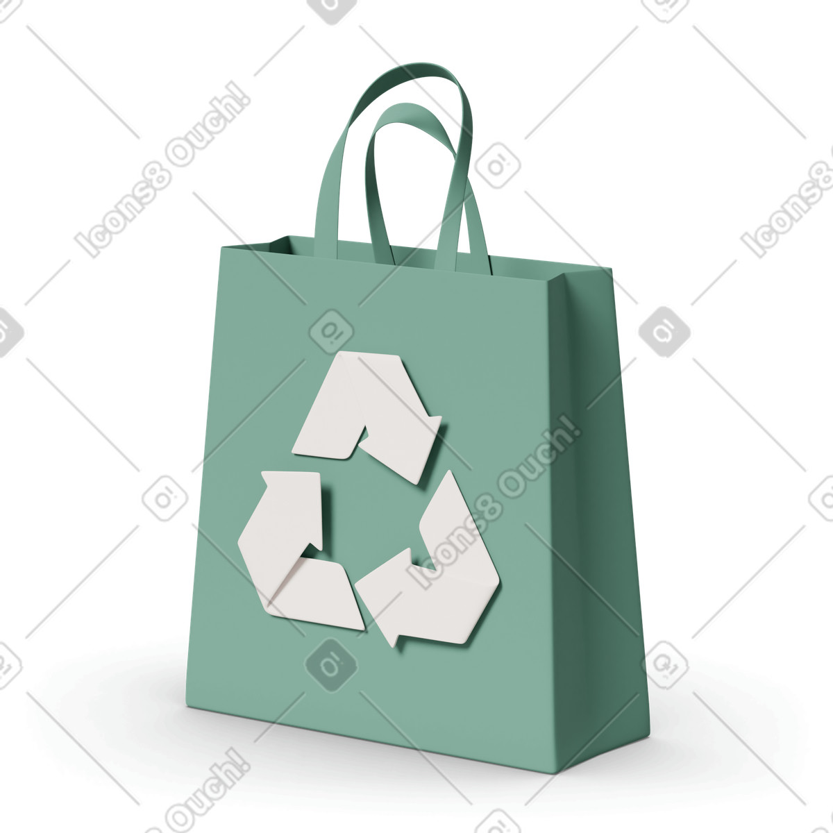 3D Casual life スタイルの Recycling bag のイラストをPNG、SVG形式でダウンロード