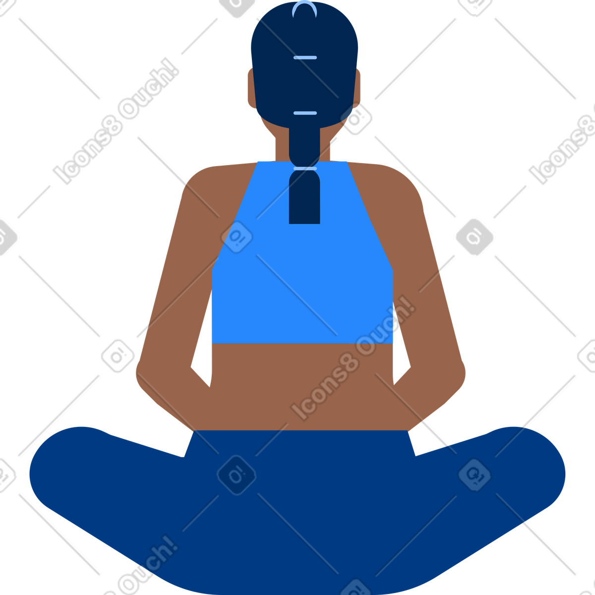 Woman in lotos pose illustration Urban style download PNG, SVG