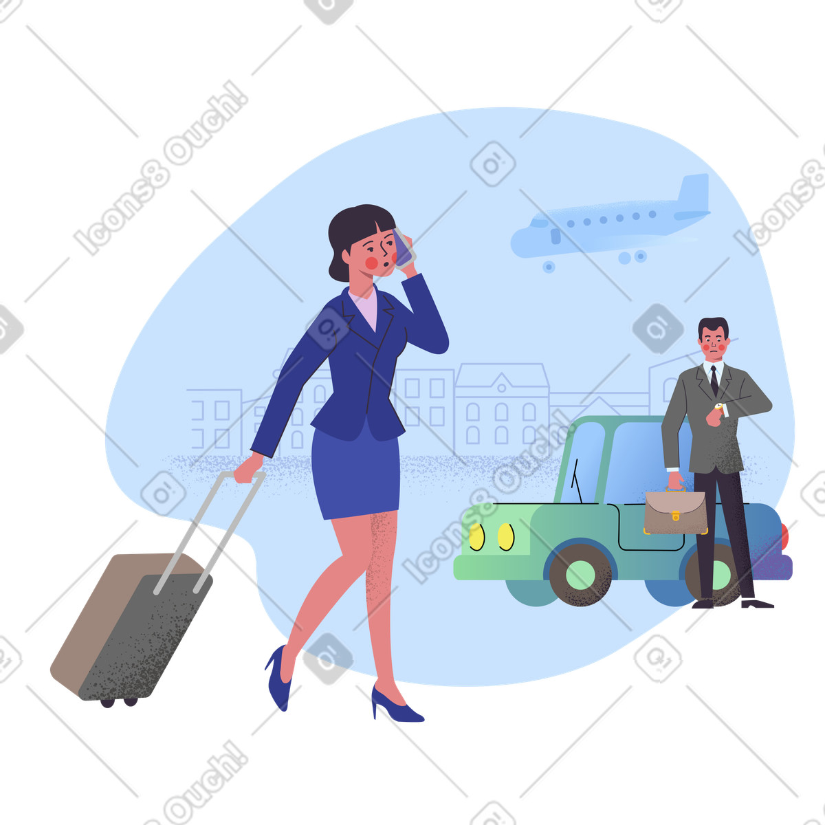 Incontro con la moglie illustrazione in stile Pale scarica in PNG, SVG