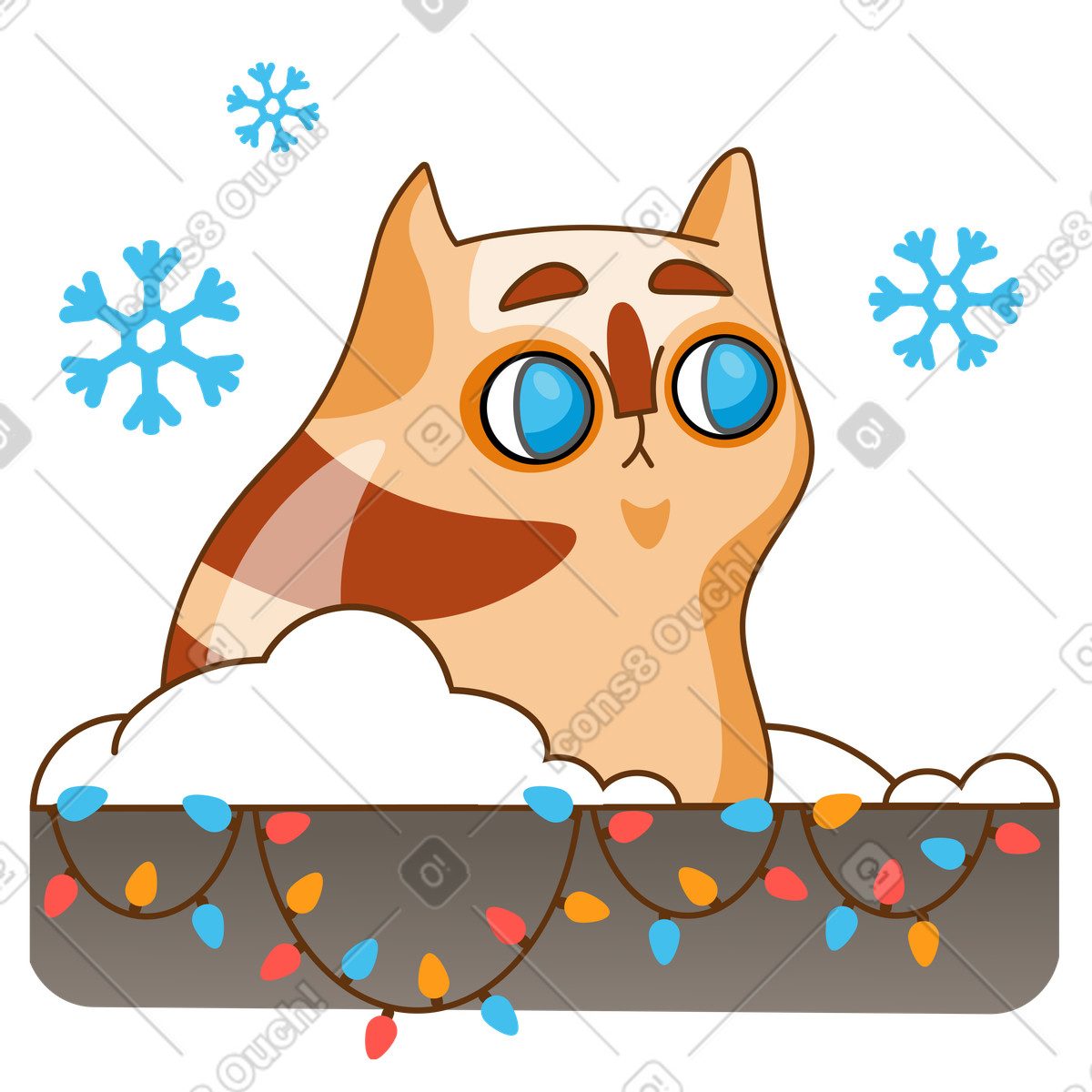 Lass es schneien-Illustration im Kitekat-Stil als Download in PNG, SVG