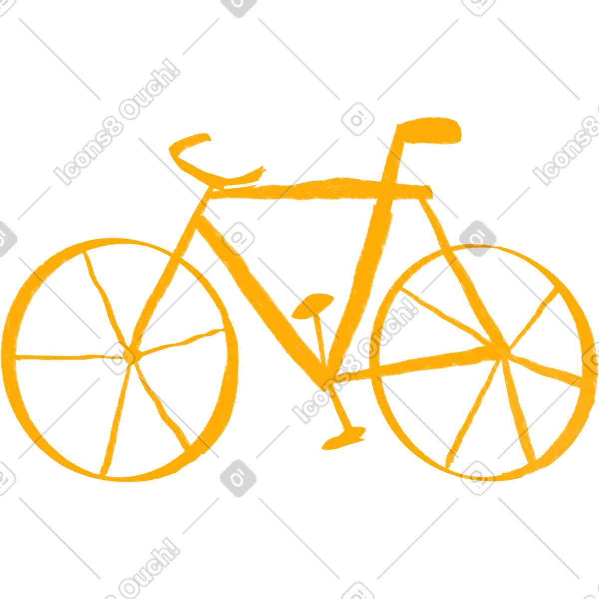 Gelbes fahrrad-Illustration im Company-Stil als Download in PNG, SVG