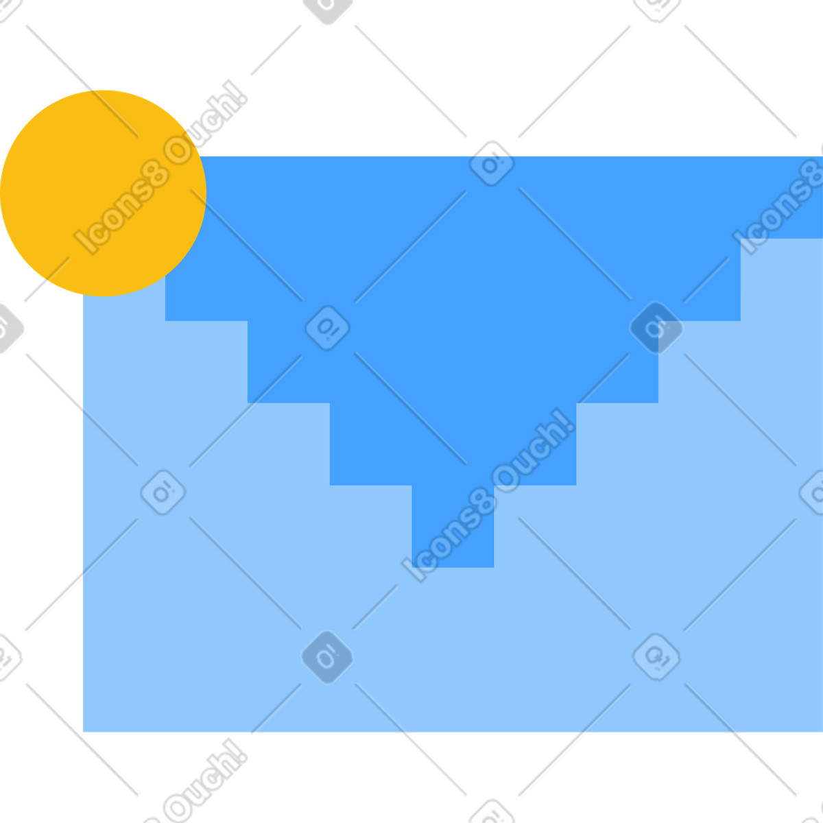 8bit 스타일의 봉투 일러스트레이션 PNG, SVG 다운로드