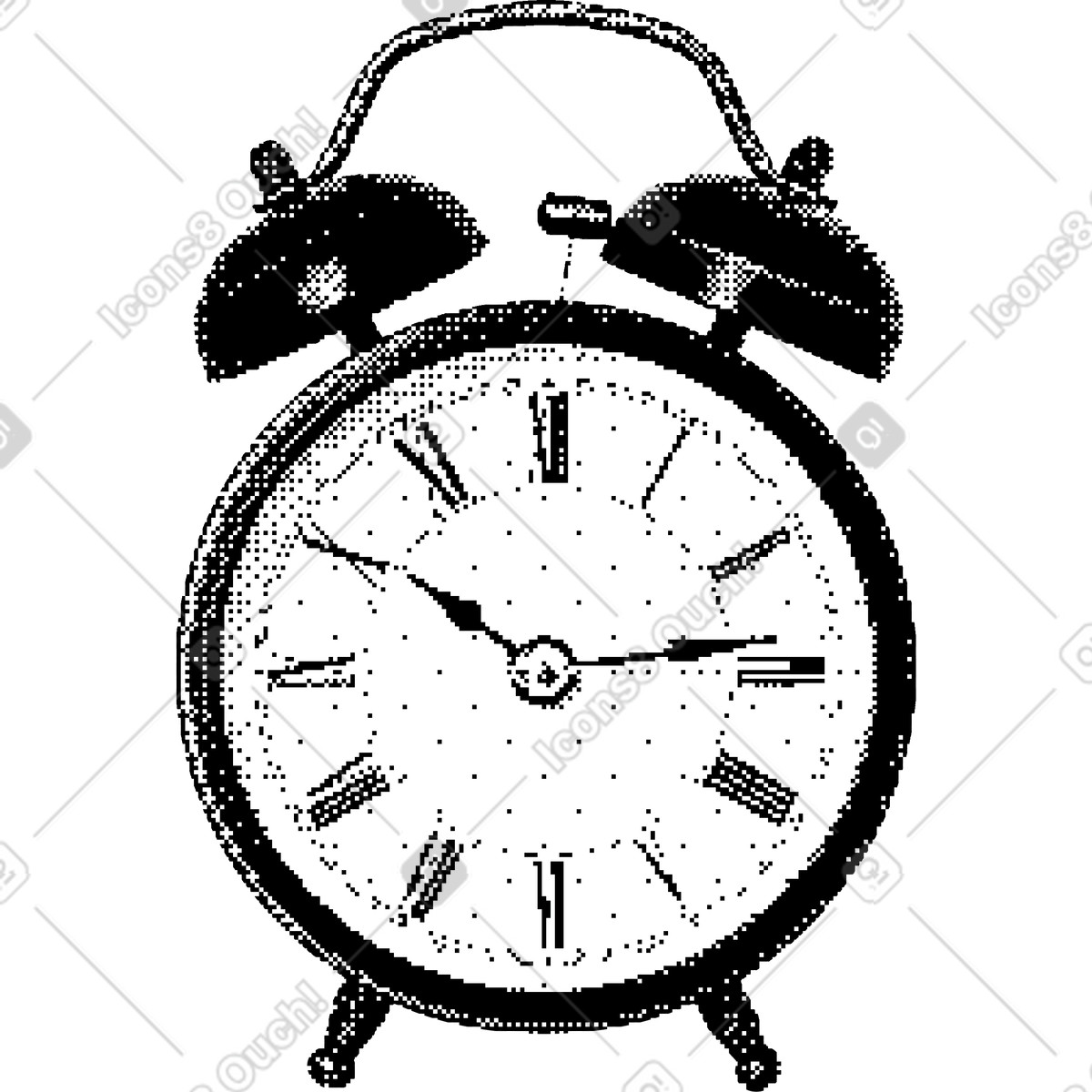 Bitmap スタイルの Alarm のイラストをPNG、SVG形式でダウンロード