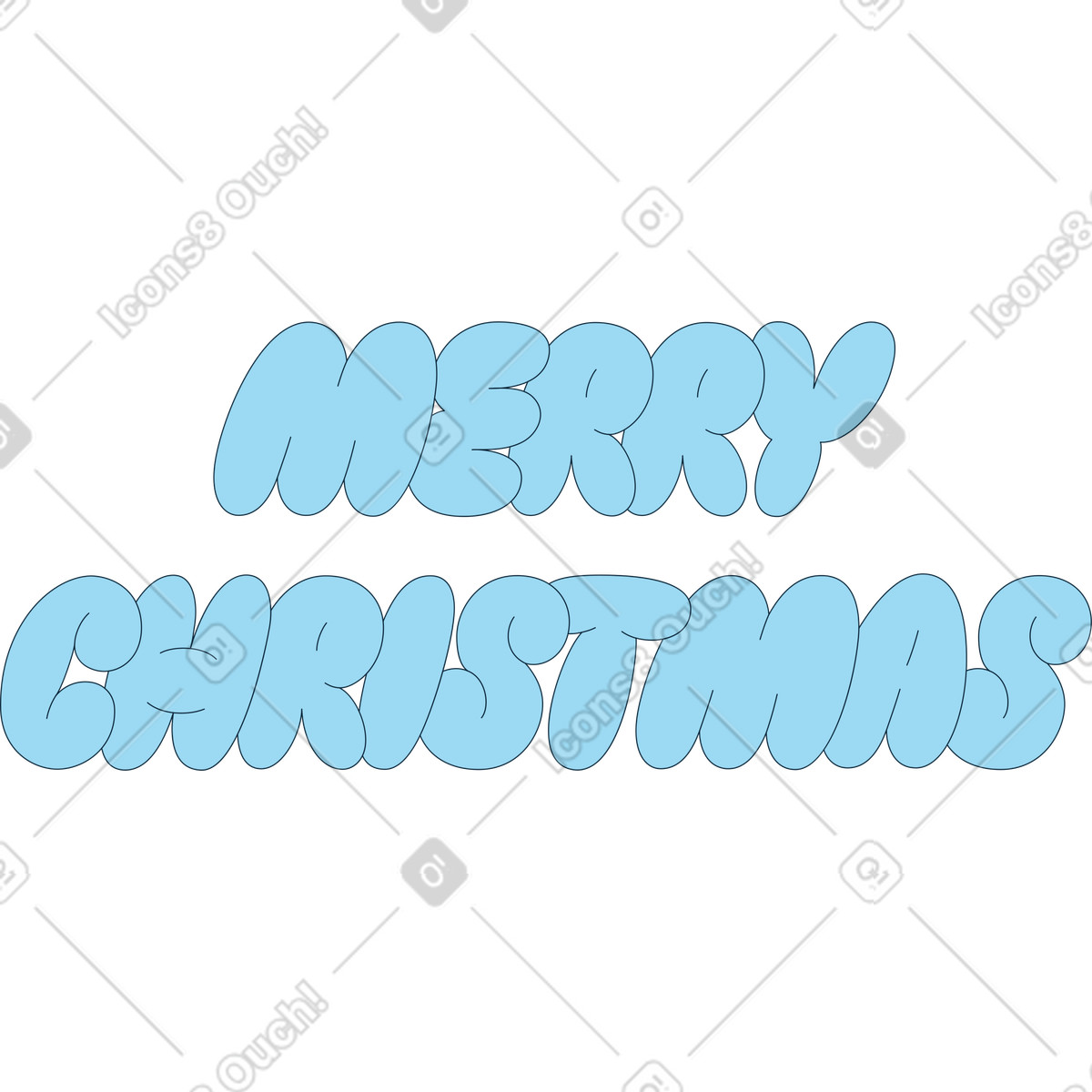 Ilustração de Texto letras feliz natal em no estilo Bubble gum para baixar em PNG, SVG