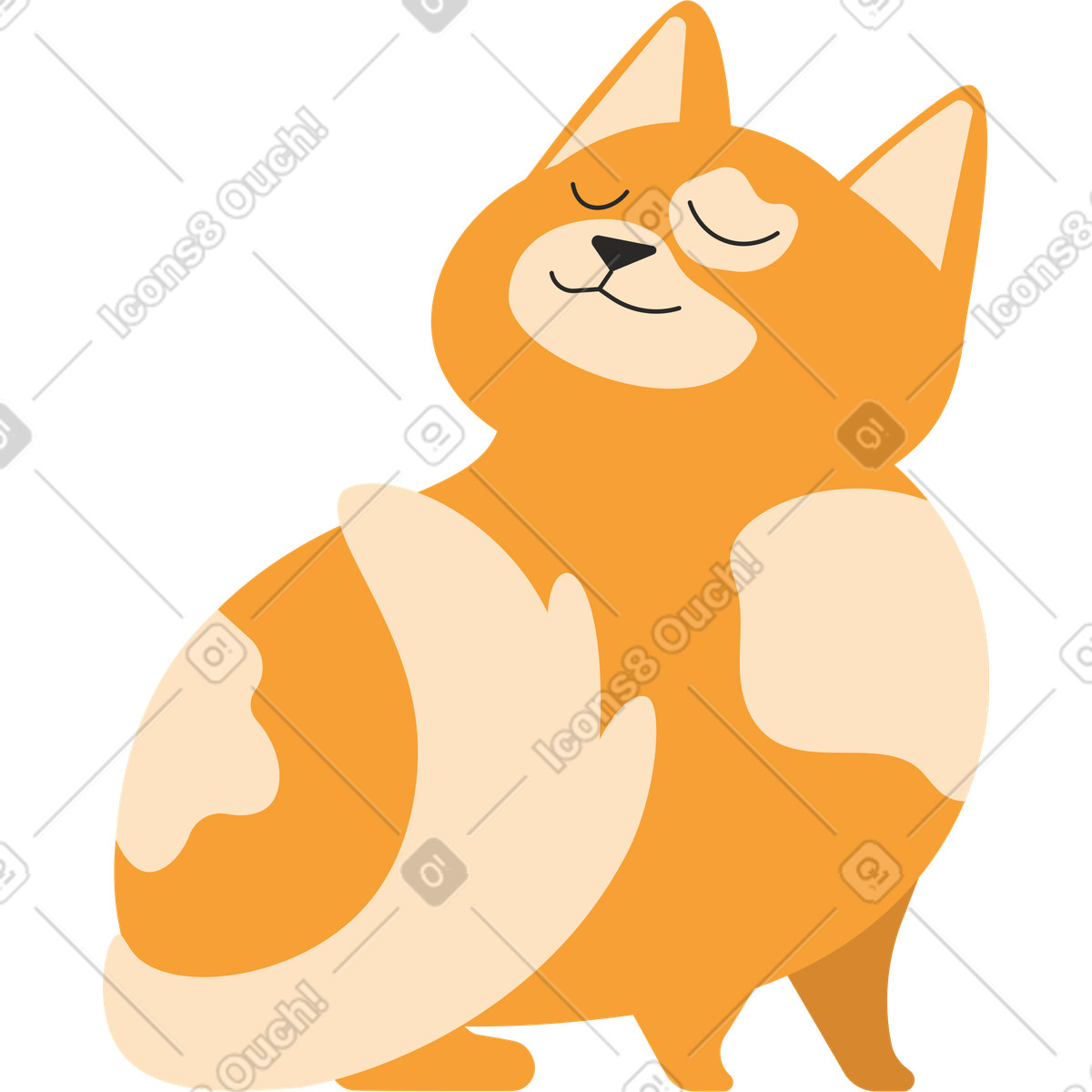 Dizzy スタイルの Ginger cat のイラストをPNG、SVG形式でダウンロード