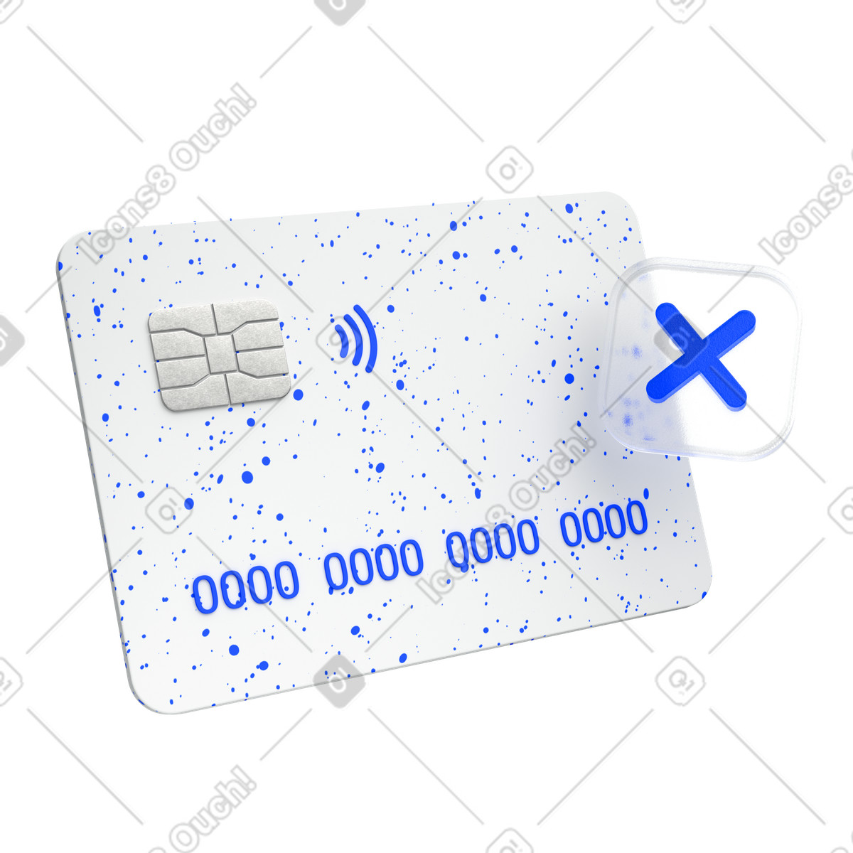 Payment card, Transaction declined, Failed payment illustration in PNG, SVG