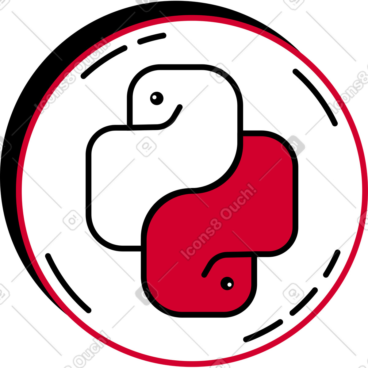 Python icon illustration in PNG, SVG