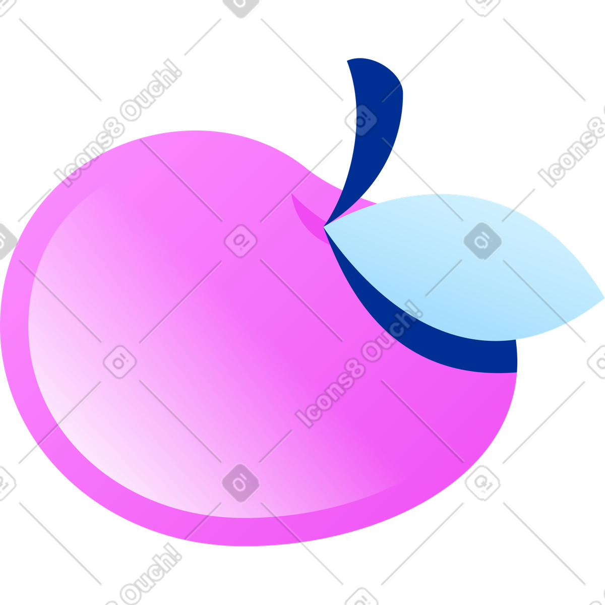 Illustration Pomme rouge dans le style Glossy à télécharger aux formats PNG, SVG