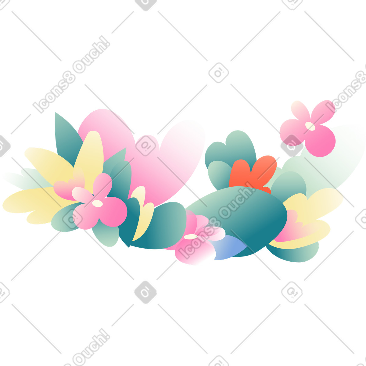 Flower background illustration in Beam style download in PNG, SVG