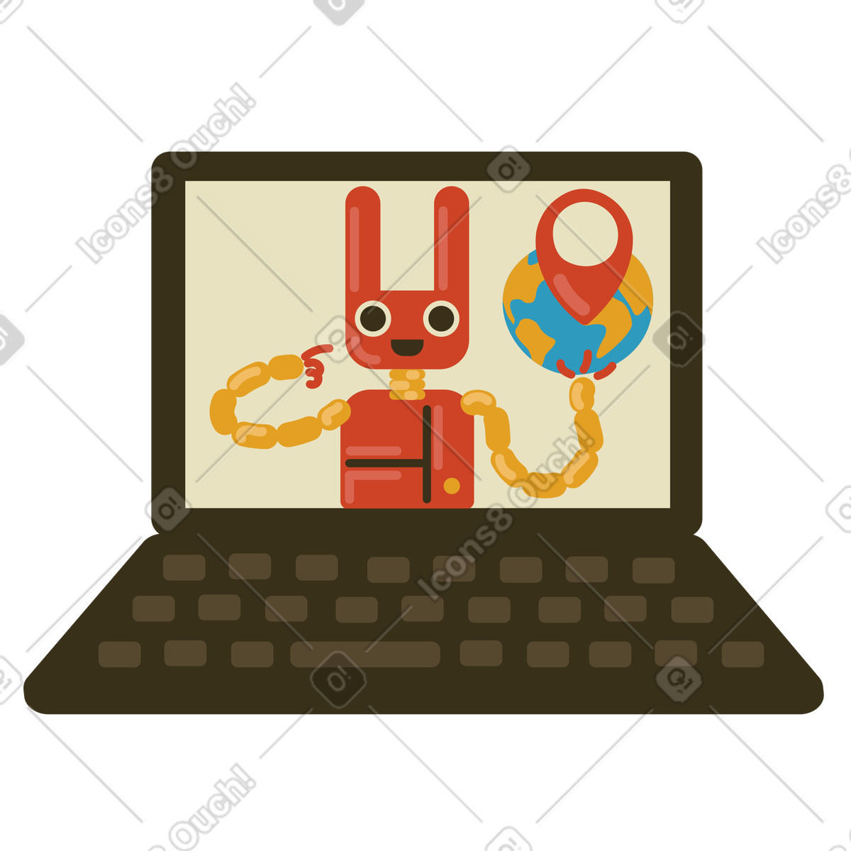 Navigationsdienst-Illustration im Arabica-Stil als Download in PNG, SVG