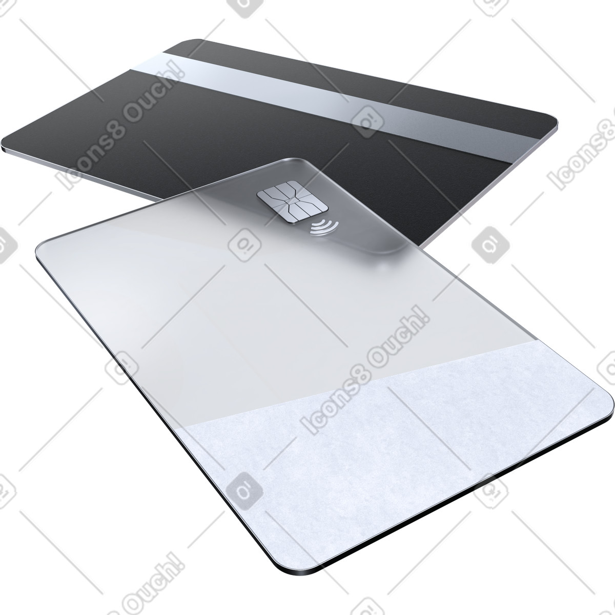 Credit card security, contactless payment system, modern fintech solution illustration in PNG, SVG