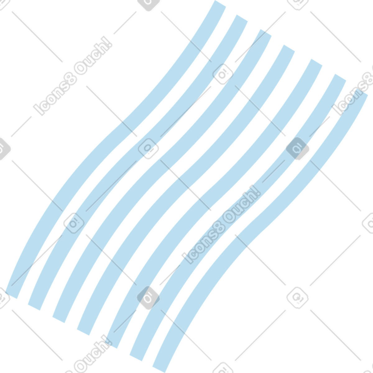 Linee blu leggermente ondulate illustrazione in stile Kiddo scarica in PNG, SVG