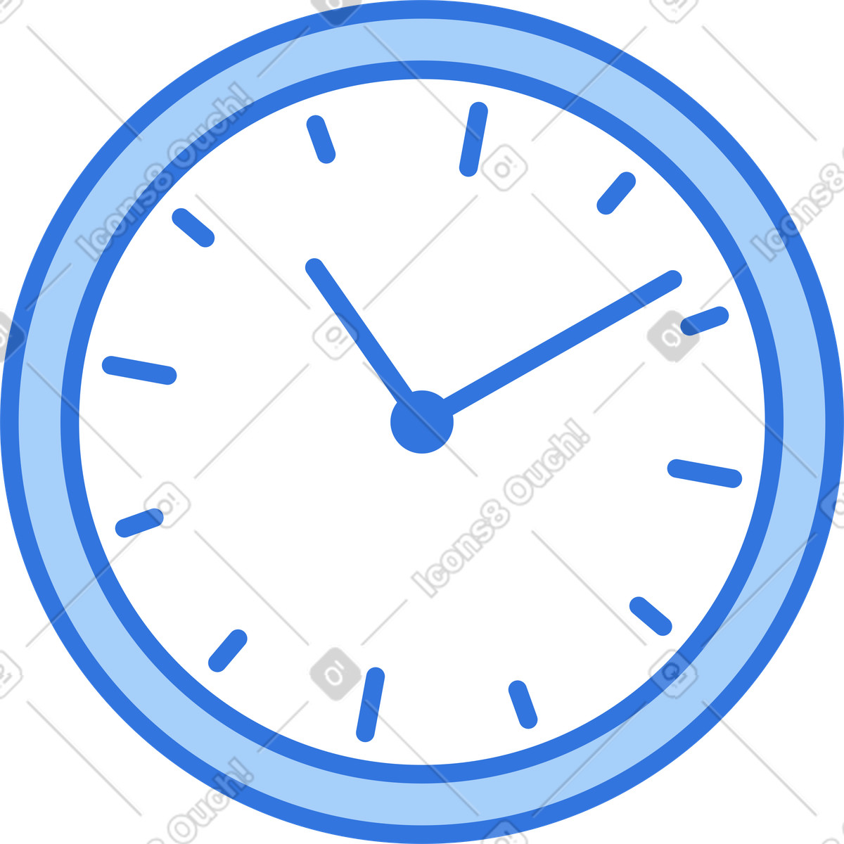 Clock illustration in Sky style download in PNG, SVG