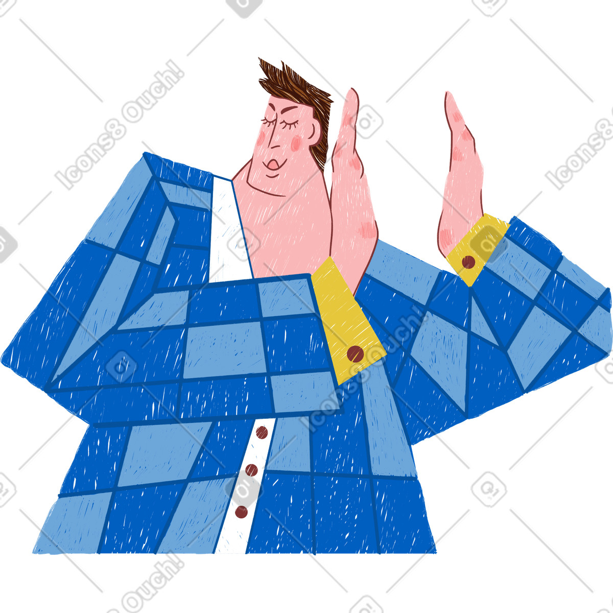 Sleepy スタイルの 男 のイラストをPNG、SVG形式でダウンロード