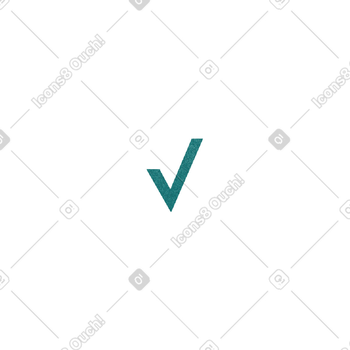 Green check mark for confirmation illustration in Willowy style download in PNG, SVG