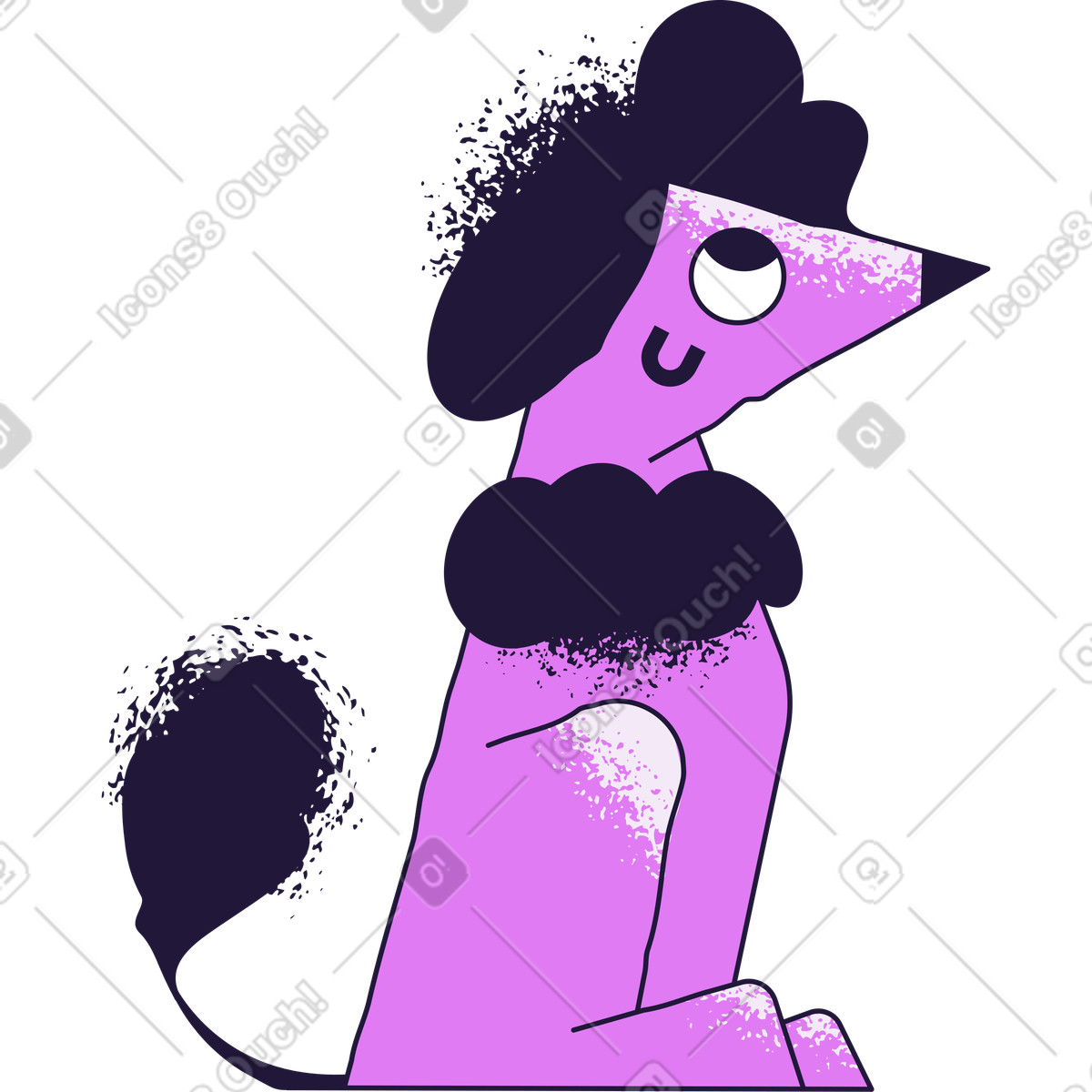 Ilustración Caniche en estilo Conifer a descargar en PNG y SVG