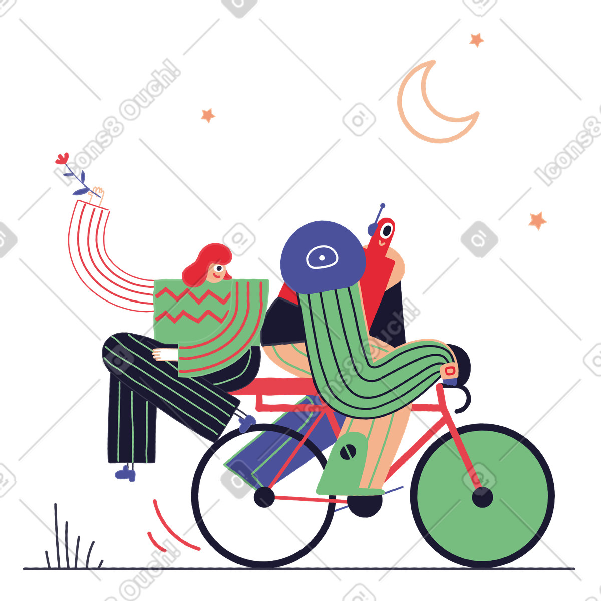 下载 Stripy 风格的 一个爱情故事 插画，支持 PNG、SVG 格式