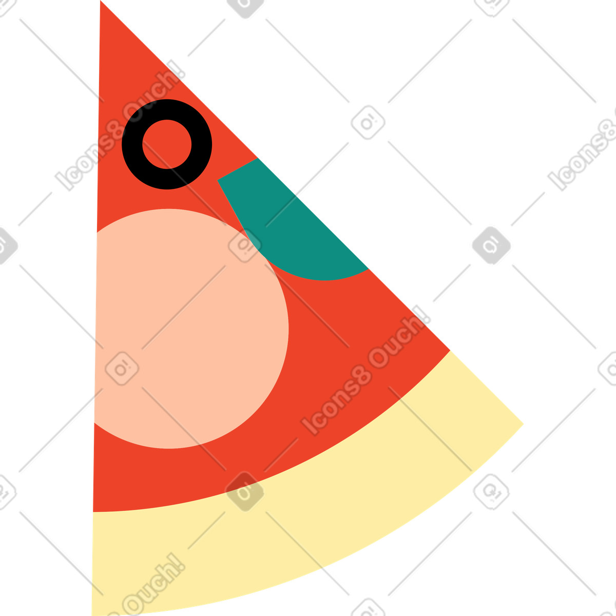 Ilustração de Fatia pizza em no estilo Polar para baixar em PNG, SVG