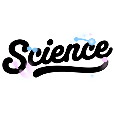 The word "Science" is displayed prominently, with each letter formed by interconnected molecules. These molecules are represented as small spheres and rods, showcasing a three-dimensional effect. The letters are arranged in a cohesive manner, with a slight curvature that adds depth to the composition. A gradient of pastel colors flows throughout the letters, enhancing the molecular structure and creating a visually pleasing contrast. The background is simple and unobtrusive, allowing the focus to remain on the word and its intricate molecular design.