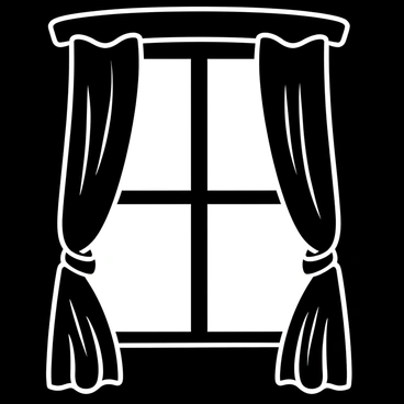 A window framed in a dark wood casing is adorned with heavy curtains that are slightly parted. The curtains hang in elegant folds, creating a sense of depth and texture. From the gap, a soft, glowing light emanates, illuminating the edges of the curtains and casting intricate shadows on the surrounding wall. The scene captures the contrast between the darkness of the exterior and the warm light peeking through, creating an inviting atmosphere.