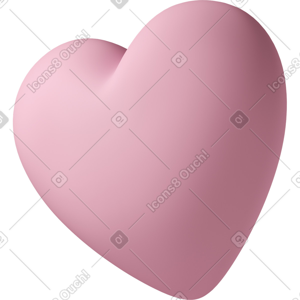 Pink heart-Illustration im 3D Casual life-Stil als Download in PNG, SVG