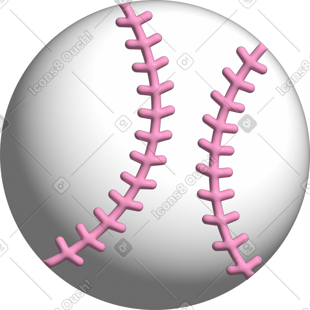 Illustration Balle de baseball blanche dans le style Cartoony à télécharger aux formats PNG, SVG