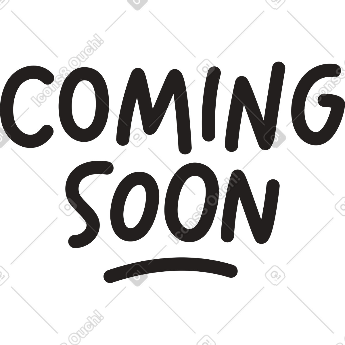 Testo in arrivo presto lettering illustrazione stile Little scarica PNG, SVG
