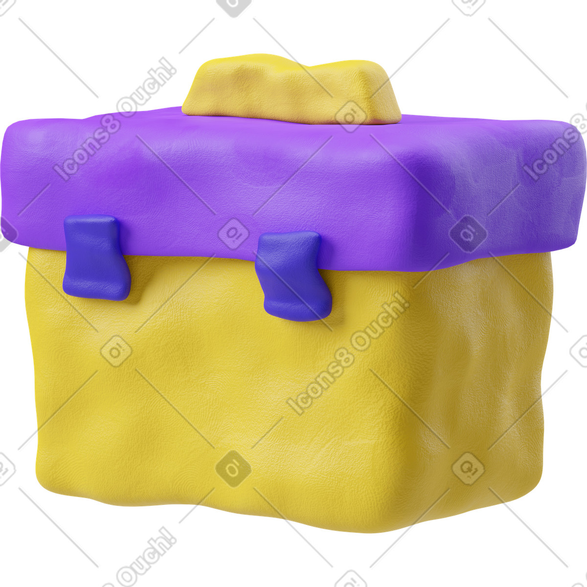Ilustración Vista de tres cuartos una caja herramientas. en estilo 3D Plastilina a descargar en PNG y SVG