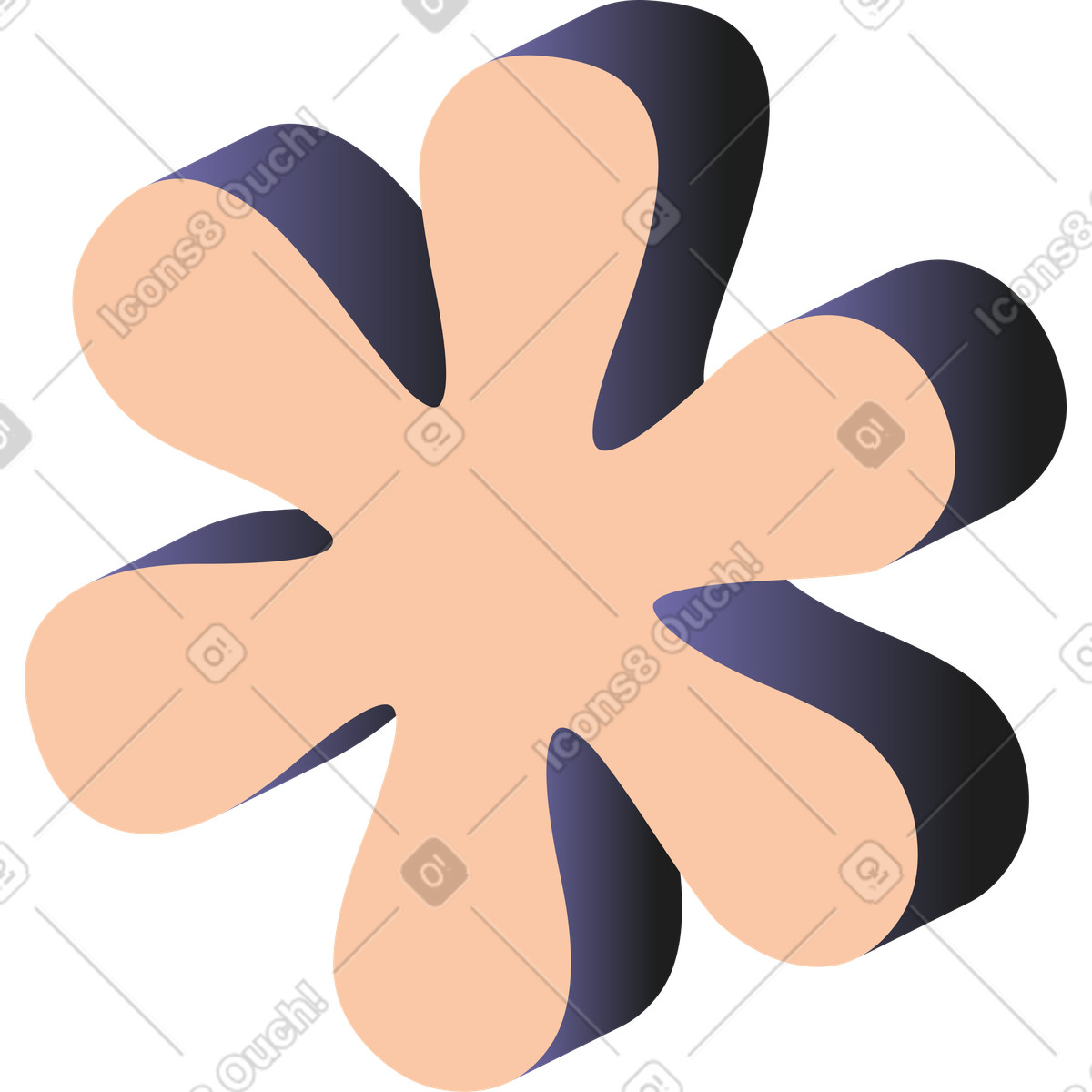 Illustration Astérisque dans le style Coworking à télécharger aux formats PNG, SVG