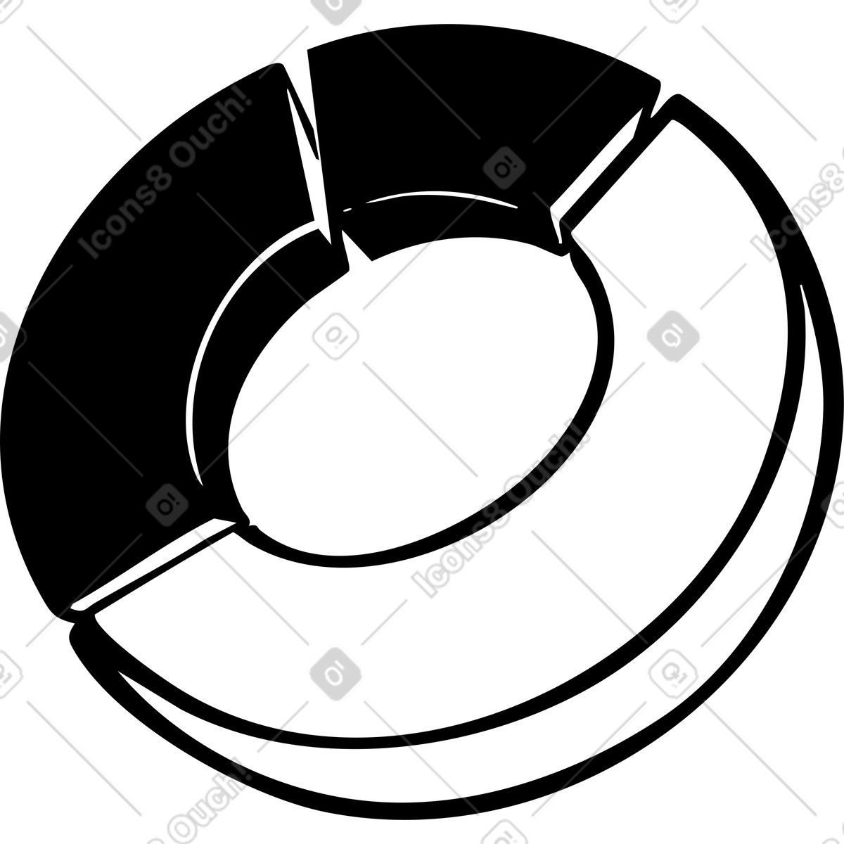 Grafico a ciambella illustrazione in stile Line scarica in PNG, SVG