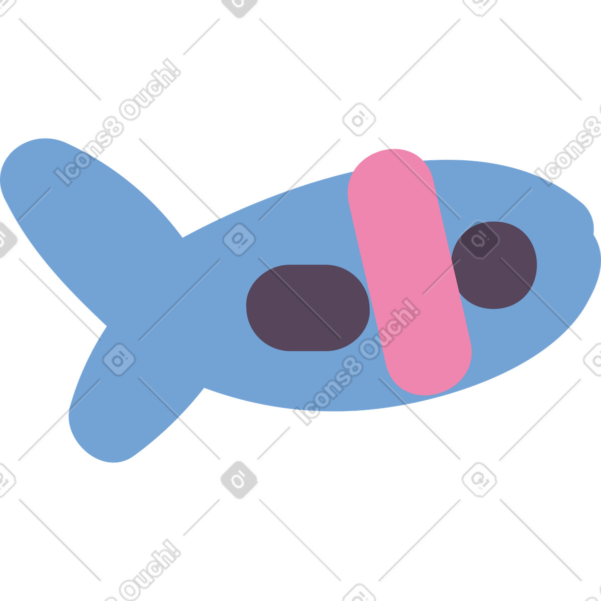 Fisch-Illustration im Pluto-Stil als Download in PNG, SVG