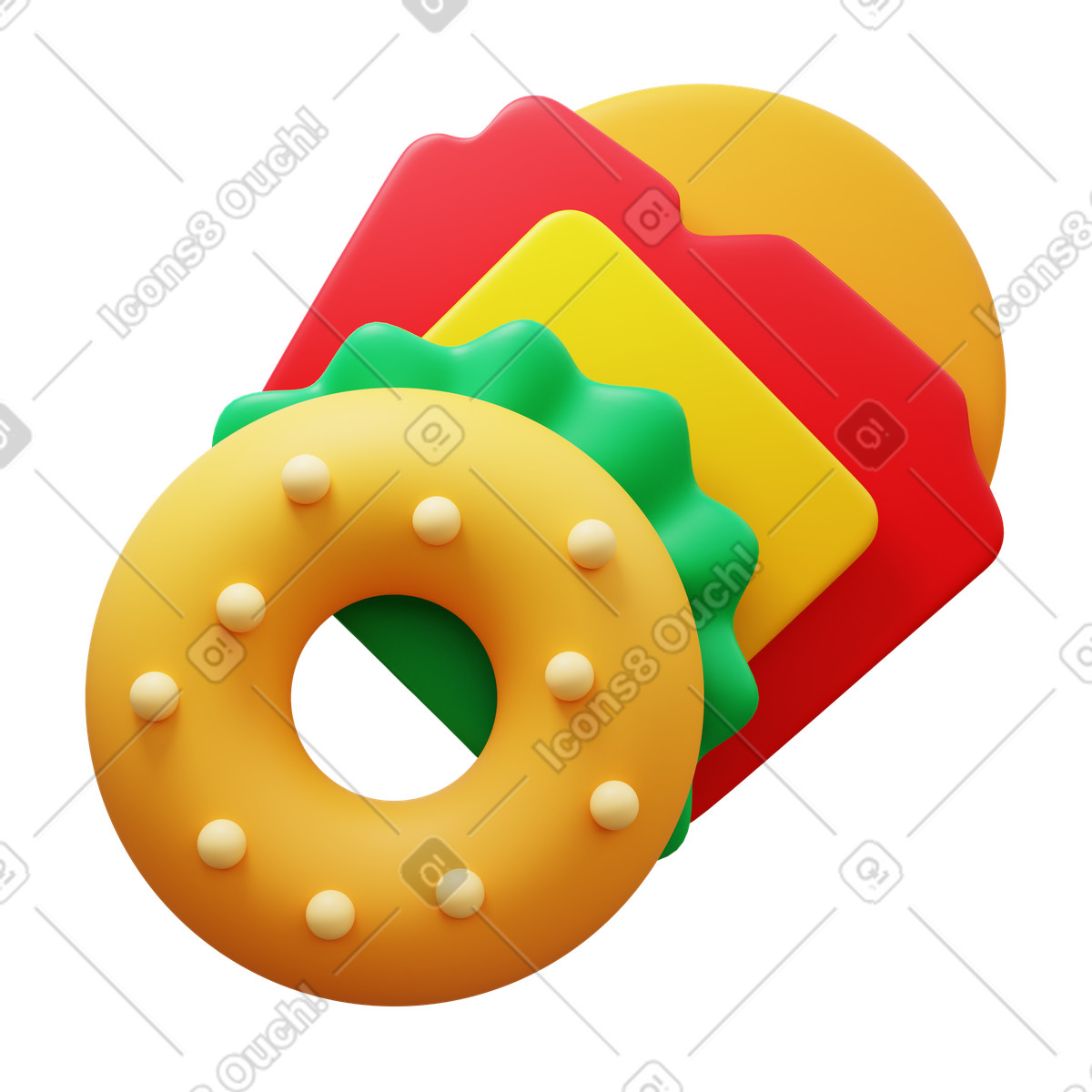 Bagel illustrazione in stile 3D Fluency scarica in PNG, SVG