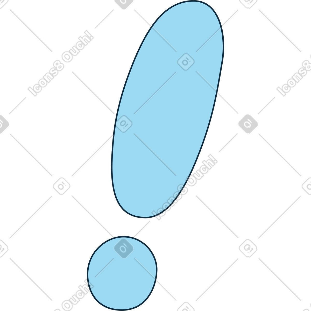 Ausrufezeichen-Illustration im Bubble gum-Stil als Download in PNG, SVG