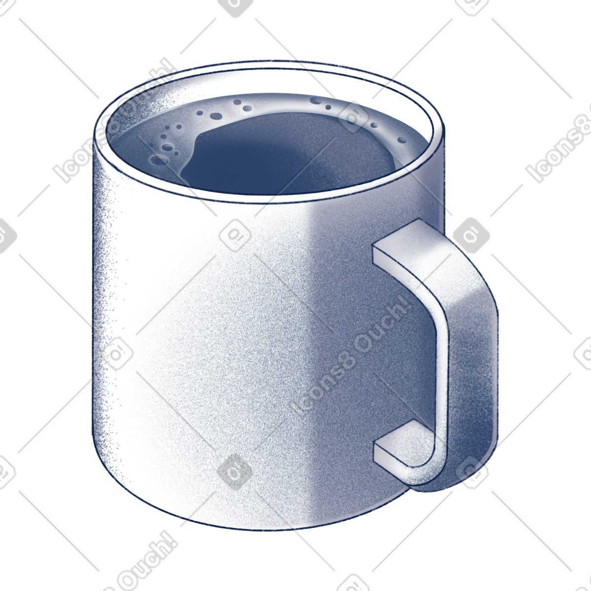 Cup of coffee illustrazione in stile Haze scarica in PNG, SVG