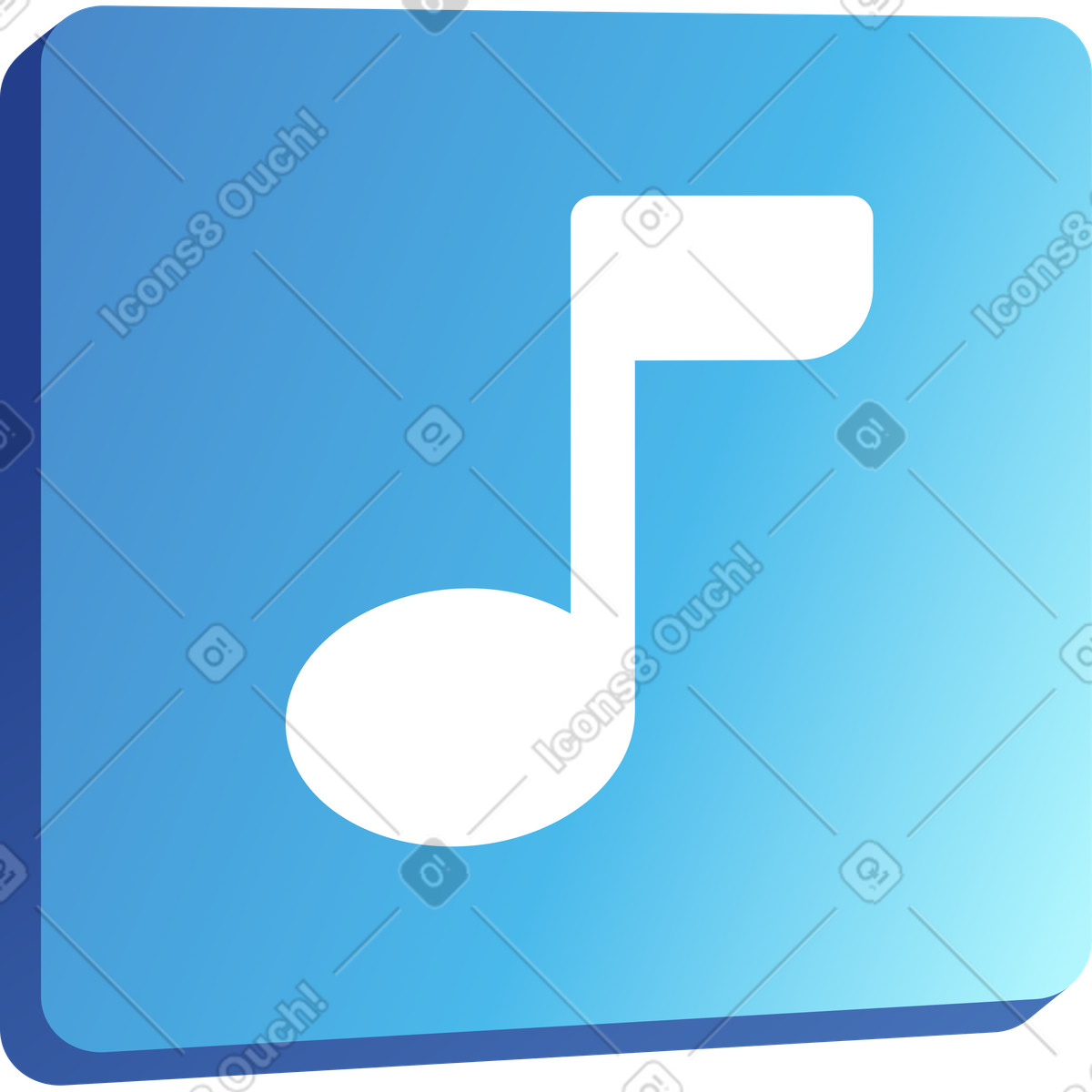 Ilustración Icono de nota musical en estilo Quantum a descargar en PNG y SVG