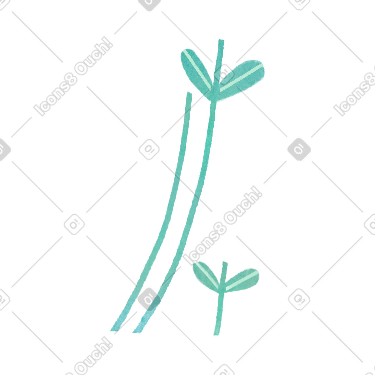 下载 Jungle 风格的 Grass blades with green textured stems and pointed tips 插画，支持 PNG、SVG 格式
