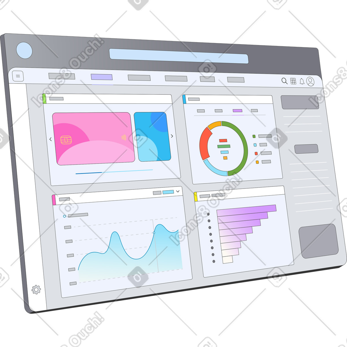 Ilustração de Janela com banco on-line em no estilo Kit para baixar em PNG, SVG